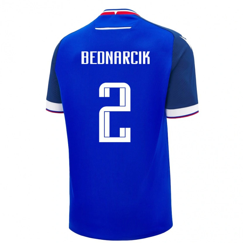 Danxen Hombre Camiseta Eslovaquia Fedor Bednarcik #2 Azul Blanco 1ª Equipación 26-28 La Camisa México