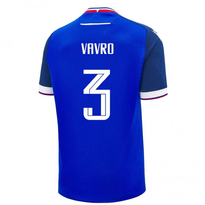 Danxen Hombre Camiseta Eslovaquia Denis Vavro #3 Azul Blanco 1ª Equipación 26-28 La Camisa México