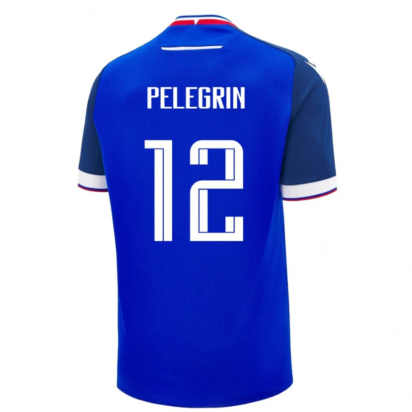 Danxen Hombre Camiseta Eslovaquia Lukas Pelegrin #12 Azul Blanco 1ª Equipación 26-28 La Camisa México