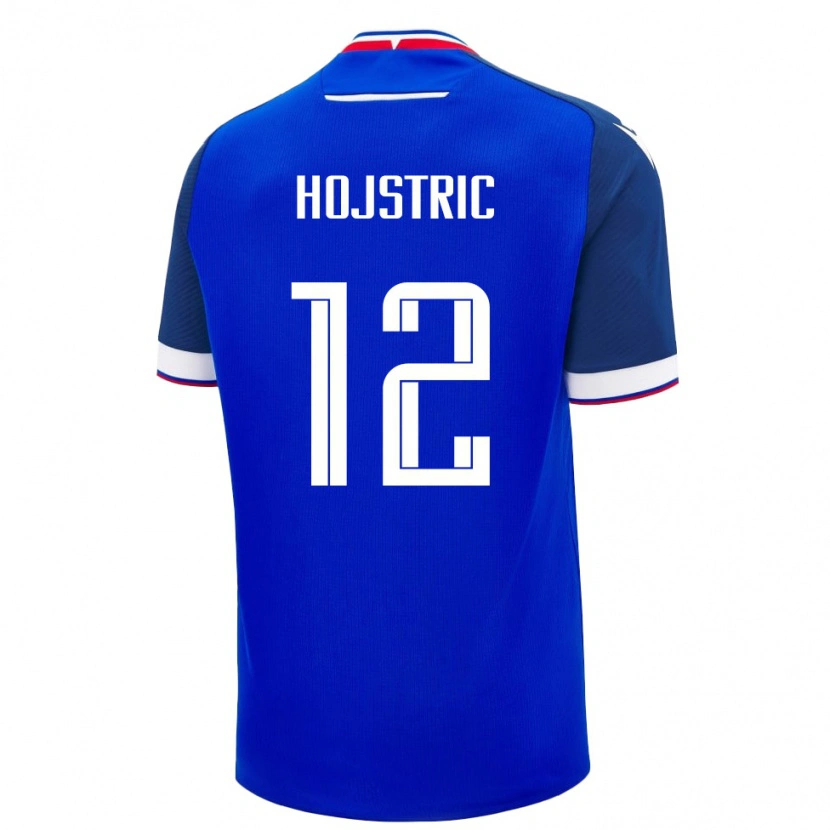 Danxen Hombre Camiseta Eslovaquia Tomas Hojstric #12 Azul Blanco 1ª Equipación 26-28 La Camisa México