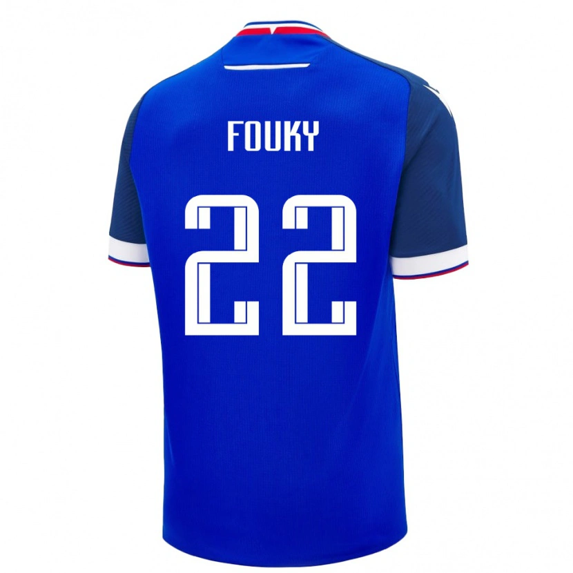 Danxen Hombre Camiseta Eslovaquia Samo Fouky #22 Azul Blanco 1ª Equipación 26-28 La Camisa México