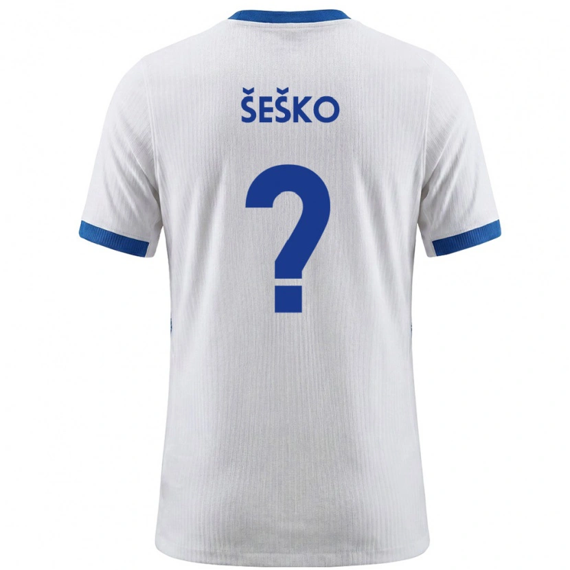 Danxen Hombre Camiseta Eslovenia Benjamin Sesko #0 Blanco Azul 1ª Equipación 26-28 La Camisa México