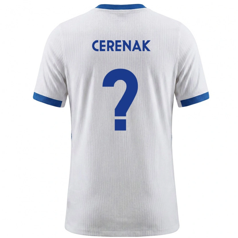 Danxen Hombre Camiseta Eslovenia Jas Cerenak #0 Blanco Azul 1ª Equipación 26-28 La Camisa México