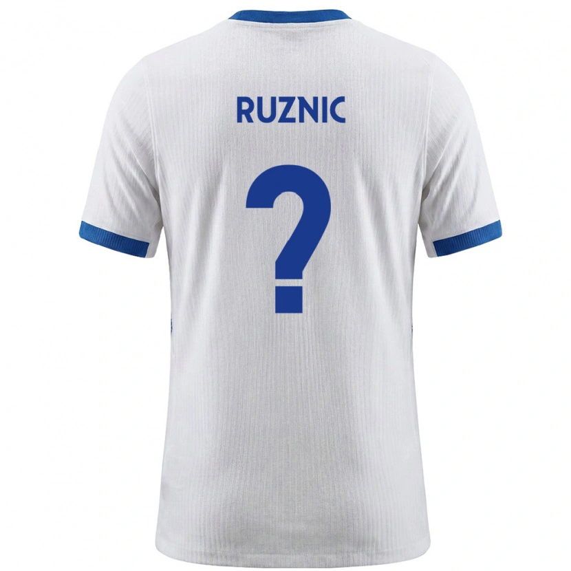 Danxen Hombre Camiseta Eslovenia Tim Ruznic #0 Blanco Azul 1ª Equipación 26-28 La Camisa México
