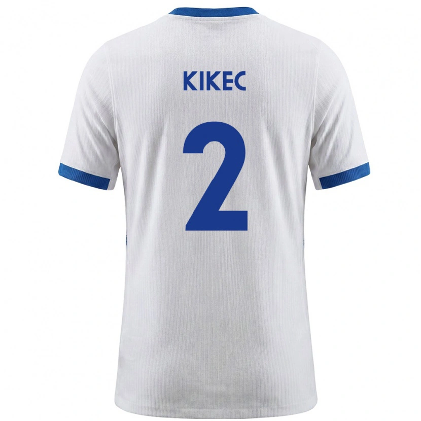 Danxen Hombre Camiseta Eslovenia Timon Kikec #2 Blanco Azul 1ª Equipación 26-28 La Camisa México