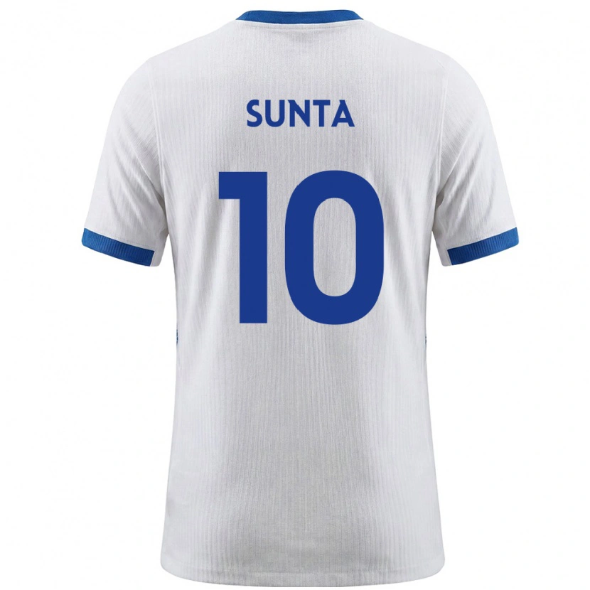 Danxen Hombre Camiseta Eslovenia Sven Sunta #10 Blanco Azul 1ª Equipación 26-28 La Camisa México