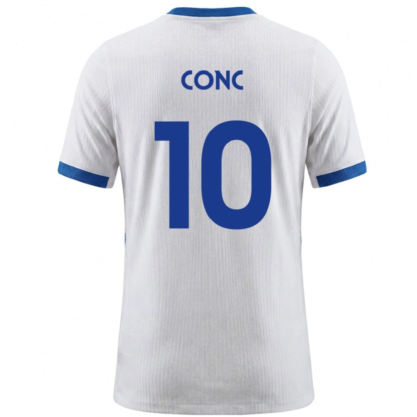 Danxen Hombre Camiseta Eslovenia Dominika Čonč #10 Blanco Azul 1ª Equipación 26-28 La Camisa México