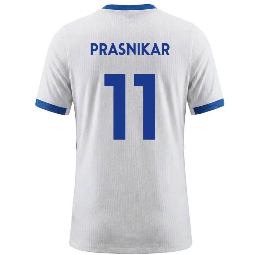 Danxen Hombre Camiseta Eslovenia Lara Prašnikar #11 Blanco Azul 1ª Equipación 26-28 La Camisa México
