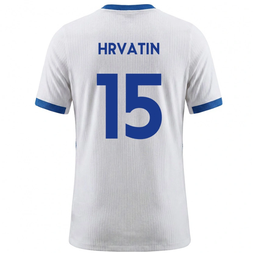 Danxen Hombre Camiseta Eslovenia Rene Hrvatin #15 Blanco Azul 1ª Equipación 26-28 La Camisa México