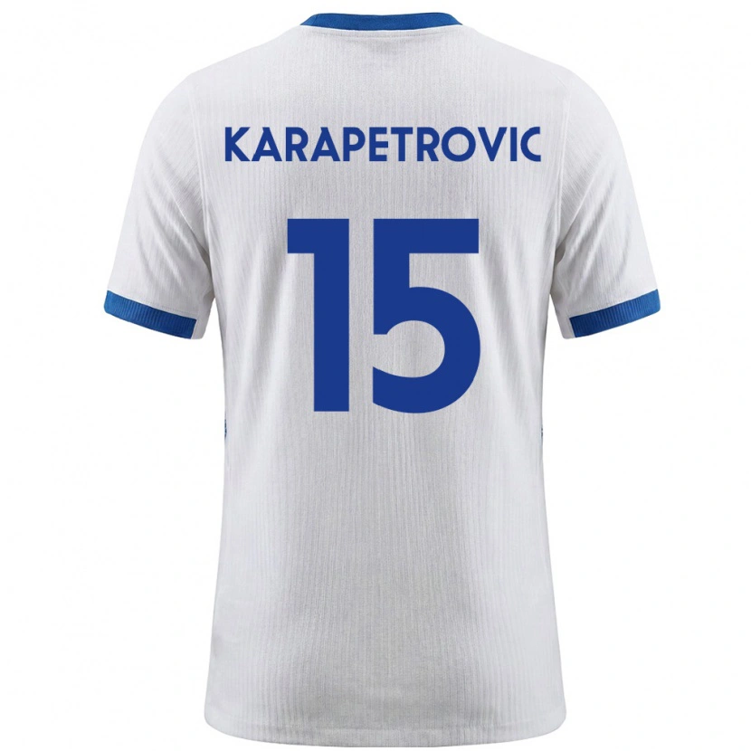 Danxen Hombre Camiseta Eslovenia Luka Karapetrovic #15 Blanco Azul 1ª Equipación 26-28 La Camisa México