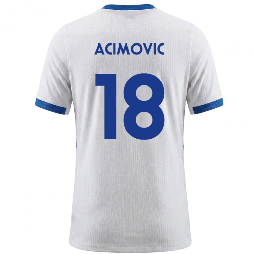 Danxen Hombre Camiseta Eslovenia Mateo Acimovic #18 Blanco Azul 1ª Equipación 26-28 La Camisa México