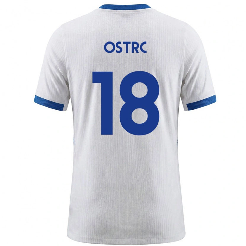 Danxen Hombre Camiseta Eslovenia Enrik Ostrc #18 Blanco Azul 1ª Equipación 26-28 La Camisa México