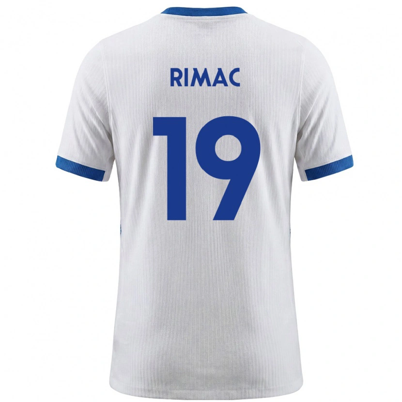 Danxen Hombre Camiseta Eslovenia Leo Rimac #19 Blanco Azul 1ª Equipación 26-28 La Camisa México
