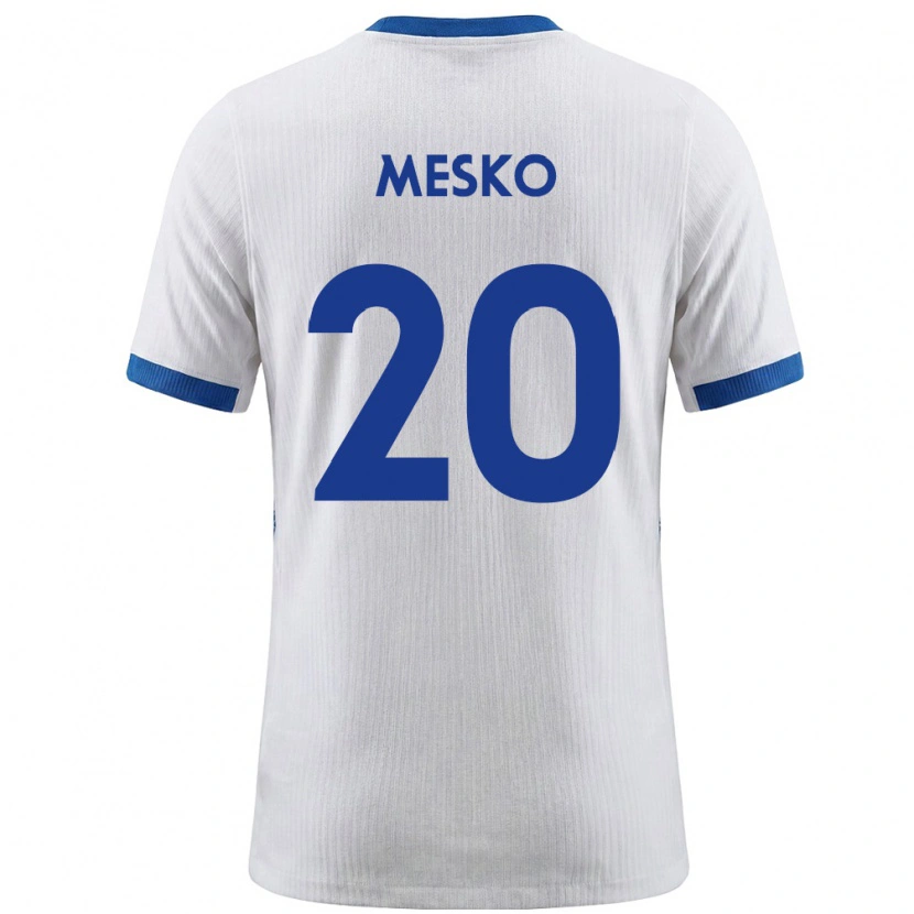 Danxen Hombre Camiseta Eslovenia Zan Mesko #20 Blanco Azul 1ª Equipación 26-28 La Camisa México