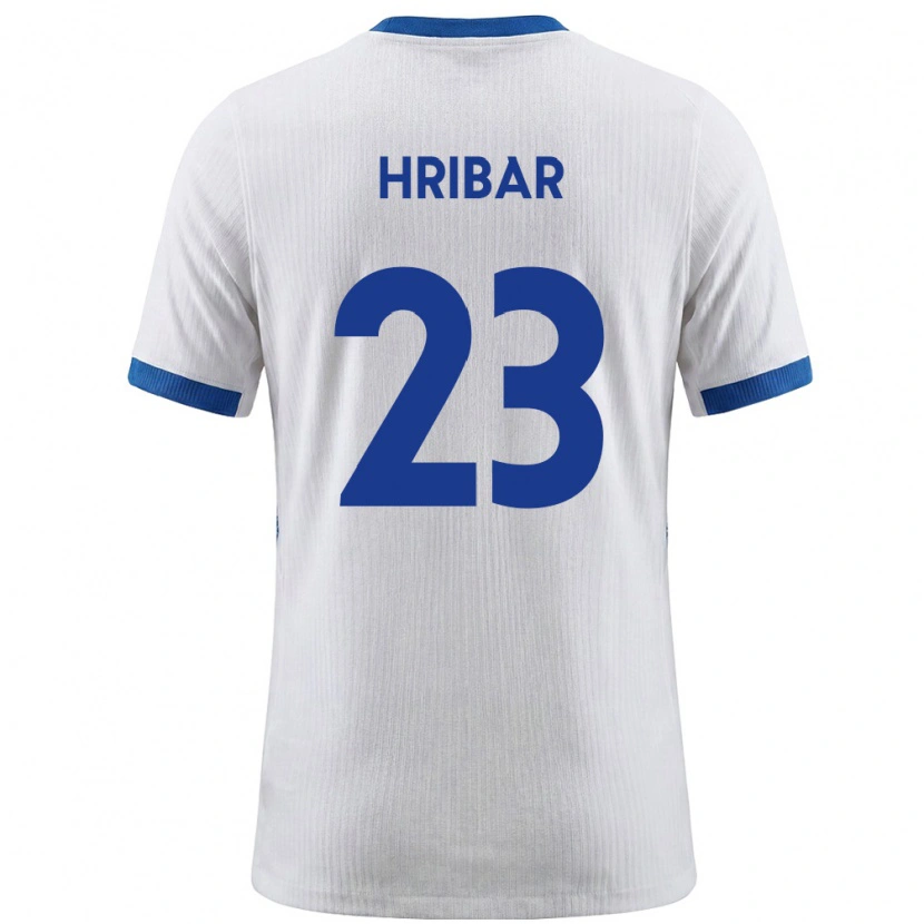 Danxen Hombre Camiseta Eslovenia Lan Hribar #23 Blanco Azul 1ª Equipación 26-28 La Camisa México