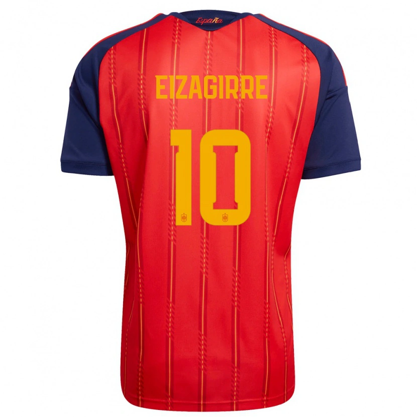 Danxen Hombre Camiseta España Nerea Eizagirre #10 Rojo Marino Amarillo 1ª Equipación 26-28 La Camisa México