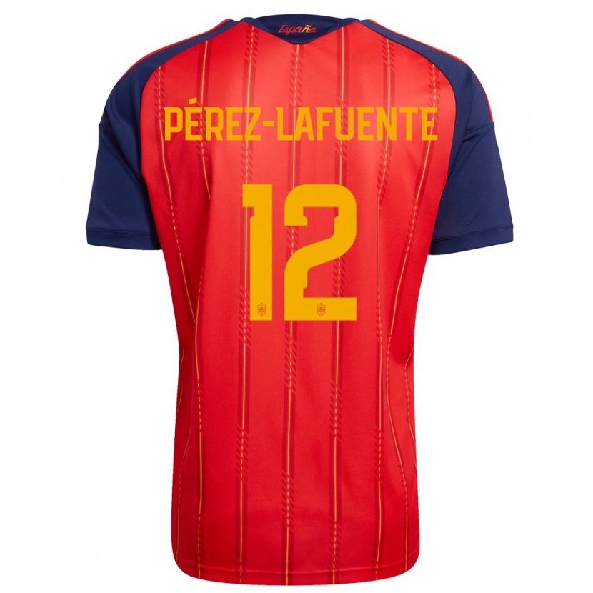 Danxen Hombre Camiseta España Jorge Pérez-Lafuente #12 Rojo Marino Amarillo 1ª Equipación 26-28 La Camisa México