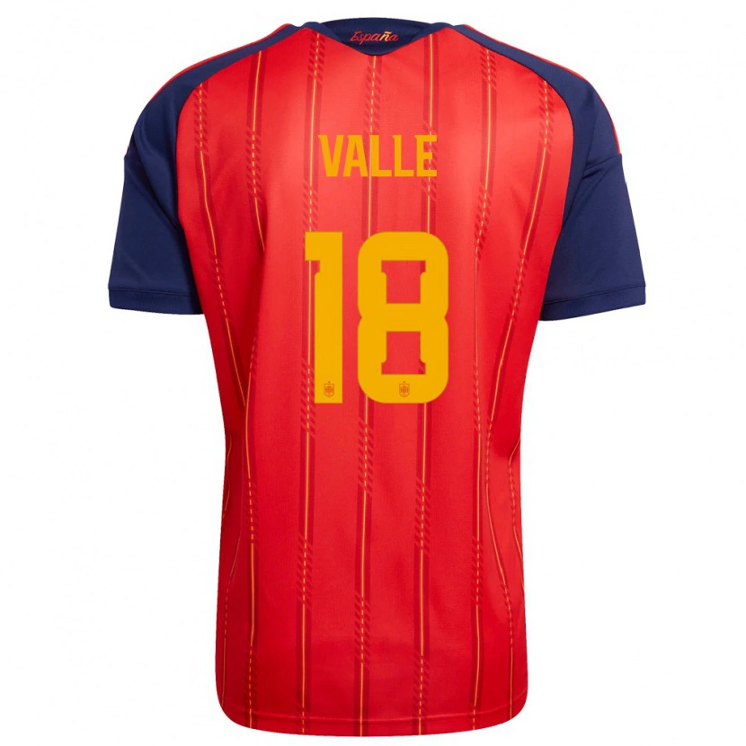 Danxen Hombre Camiseta España Álex Valle #18 Rojo Marino Amarillo 1ª Equipación 26-28 La Camisa México