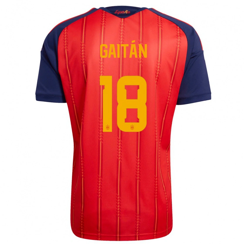 Danxen Hombre Camiseta España Joselillo Gaitán #18 Rojo Marino Amarillo 1ª Equipación 26-28 La Camisa México