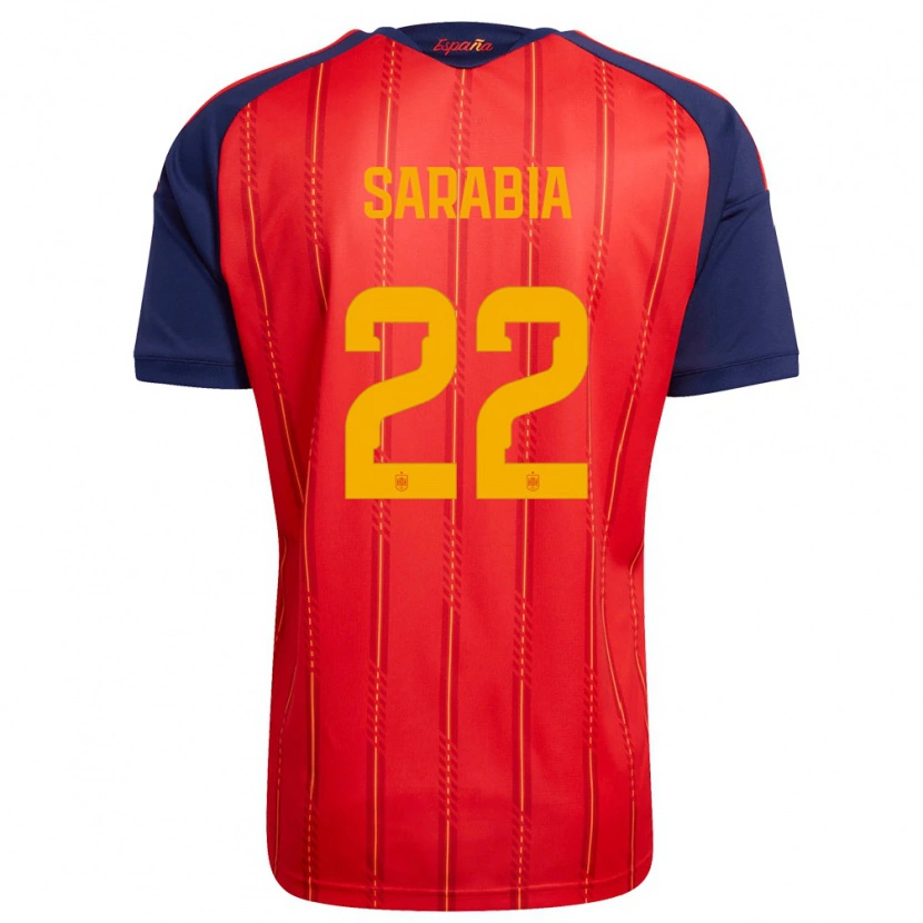 Danxen Hombre Camiseta España Pablo Sarabia #22 Rojo Marino Amarillo 1ª Equipación 26-28 La Camisa México