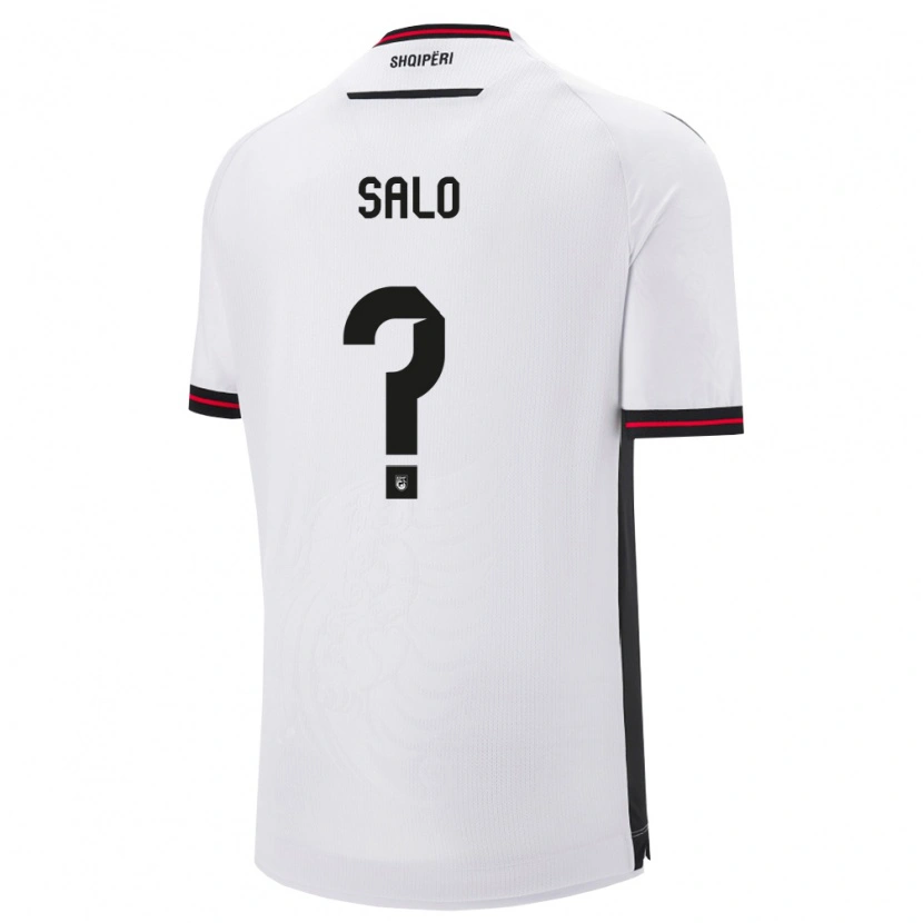 Danxen Hombre Camiseta Albania Asim Salo #0 Blanco Negro 2ª Equipación 26-28 La Camisa México