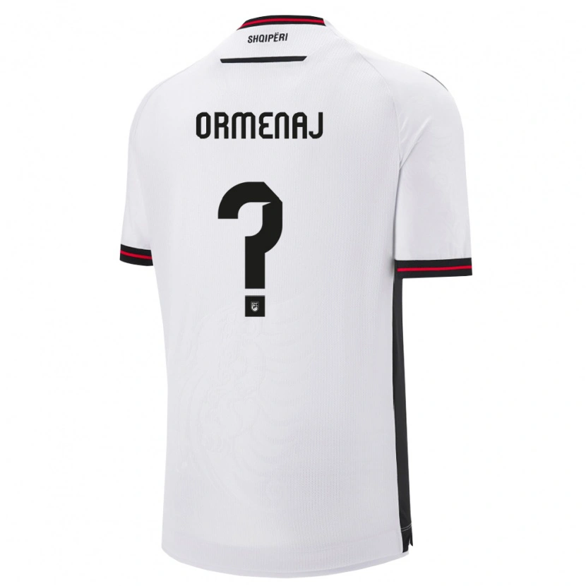 Danxen Hombre Camiseta Albania Orgest Ormenaj #0 Blanco Negro 2ª Equipación 26-28 La Camisa México