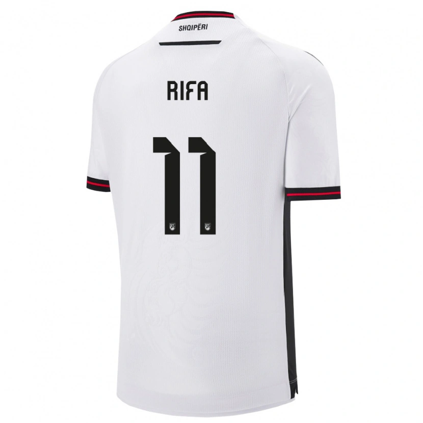 Danxen Hombre Camiseta Albania Oresti Rifa #11 Blanco Negro 2ª Equipación 26-28 La Camisa México