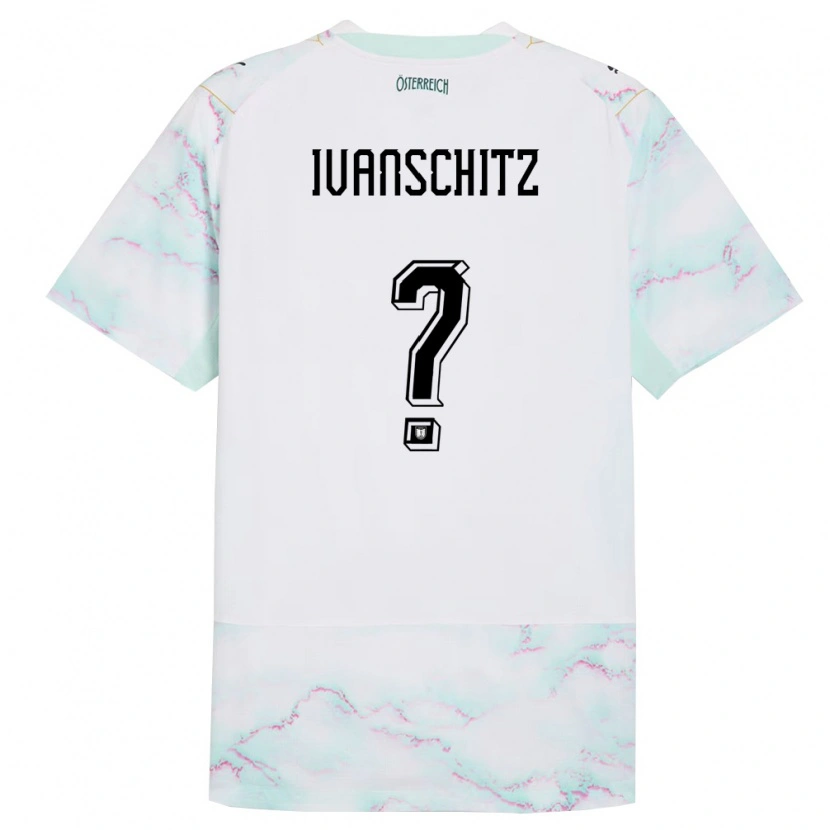 Danxen Hombre Camiseta Austria Ilia Ivanschitz #0 Blanco Verde Oro 2ª Equipación 26-28 La Camisa México
