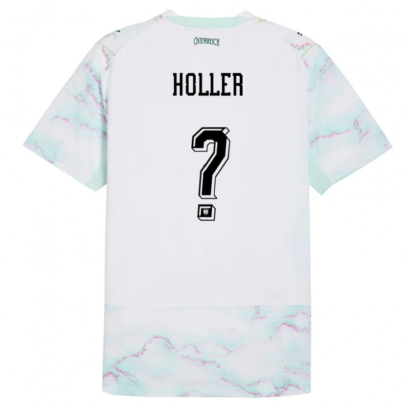 Danxen Hombre Camiseta Austria Julian Höller #0 Blanco Verde Oro 2ª Equipación 26-28 La Camisa México