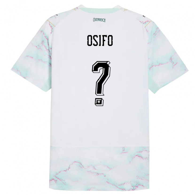 Danxen Hombre Camiseta Austria David Osifo #0 Blanco Verde Oro 2ª Equipación 26-28 La Camisa México