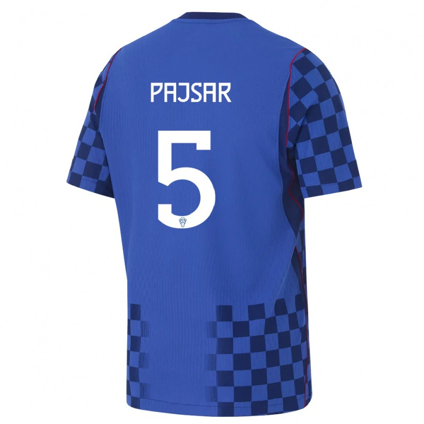Danxen Hombre Camiseta Croacia Karlo Pajsar #5 Azul Marino Rojo 2ª Equipación 26-28 La Camisa México