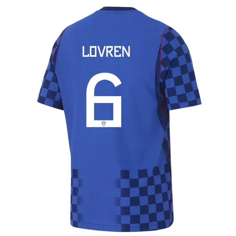 Danxen Hombre Camiseta Croacia Dejan Lovren #6 Azul Marino Rojo 2ª Equipación 26-28 La Camisa México