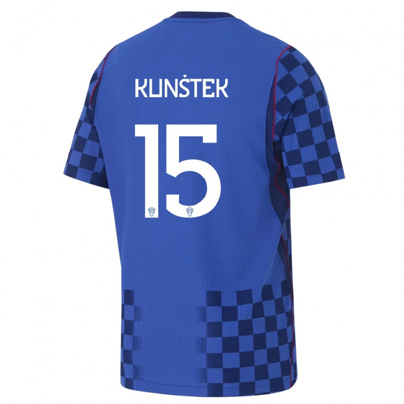 Danxen Hombre Camiseta Croacia Maria Kunstek #15 Azul Marino Rojo 2ª Equipación 26-28 La Camisa México