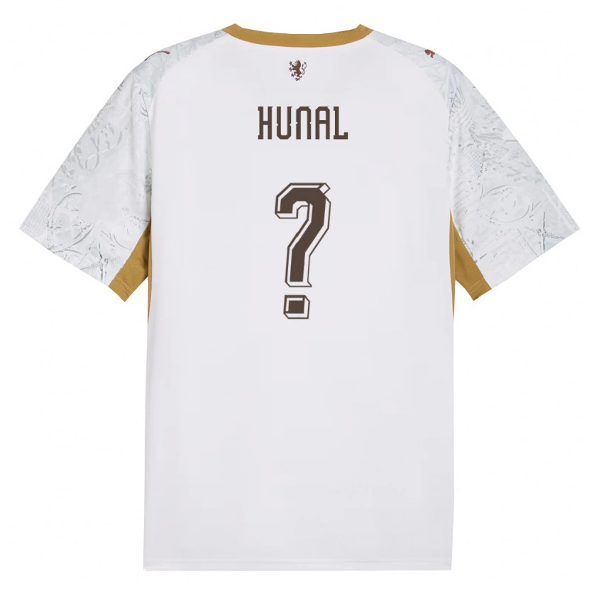 Danxen Hombre Camiseta Chequia Eric Hunal #0 Marfil Oro Gris 2ª Equipación 26-28 La Camisa México
