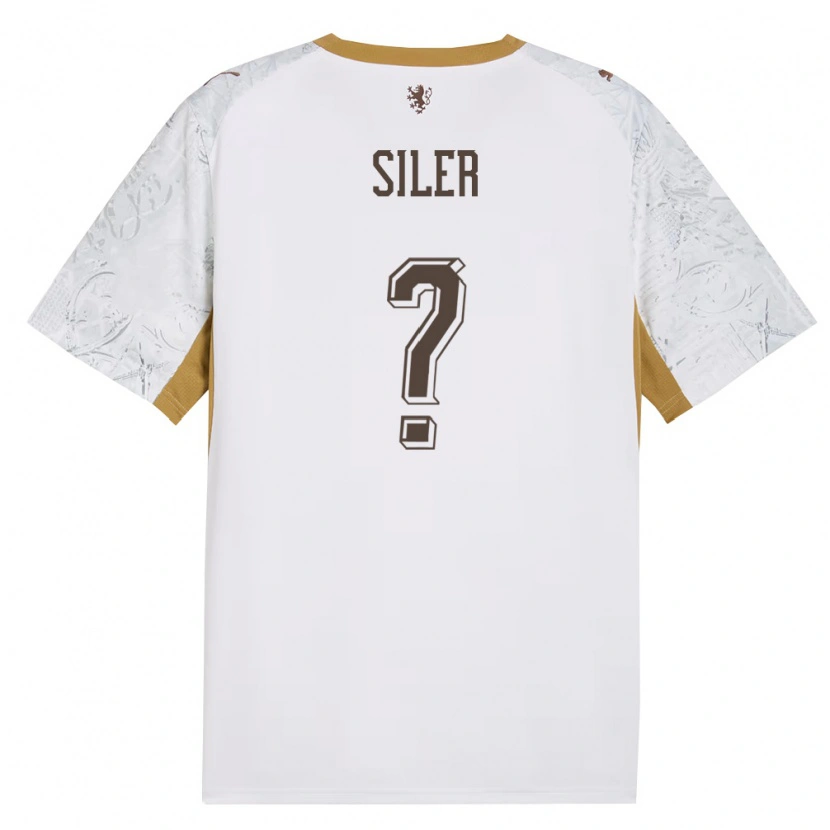 Danxen Hombre Camiseta Chequia Radek Siler #0 Marfil Oro Gris 2ª Equipación 26-28 La Camisa México