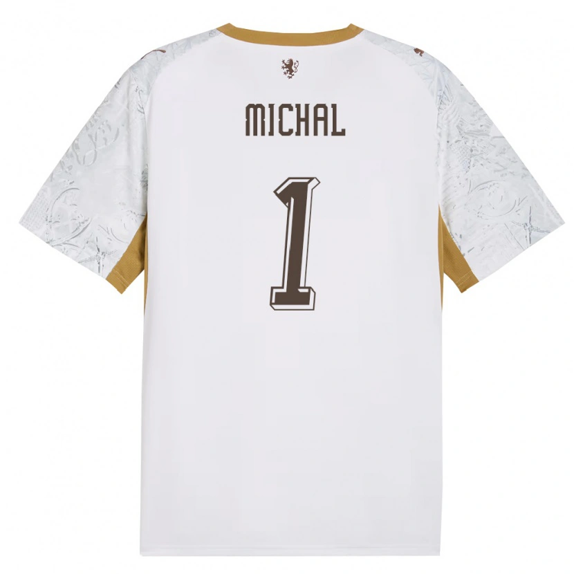 Danxen Hombre Camiseta Chequia Denis Michal #1 Marfil Oro Gris 2ª Equipación 26-28 La Camisa México