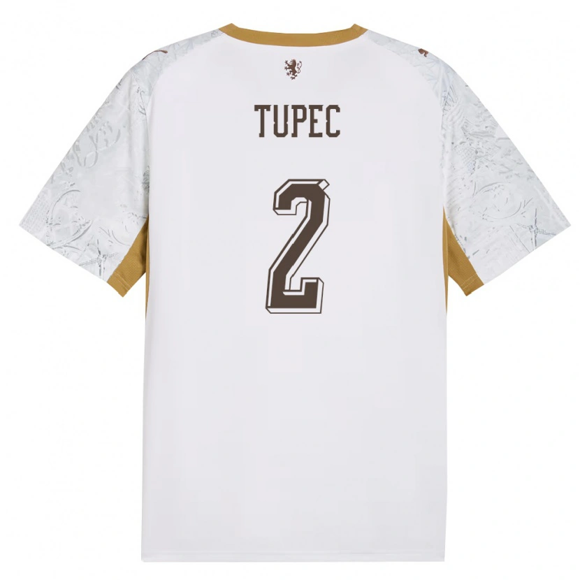 Danxen Hombre Camiseta Chequia Leos Tupec #2 Marfil Oro Gris 2ª Equipación 26-28 La Camisa México