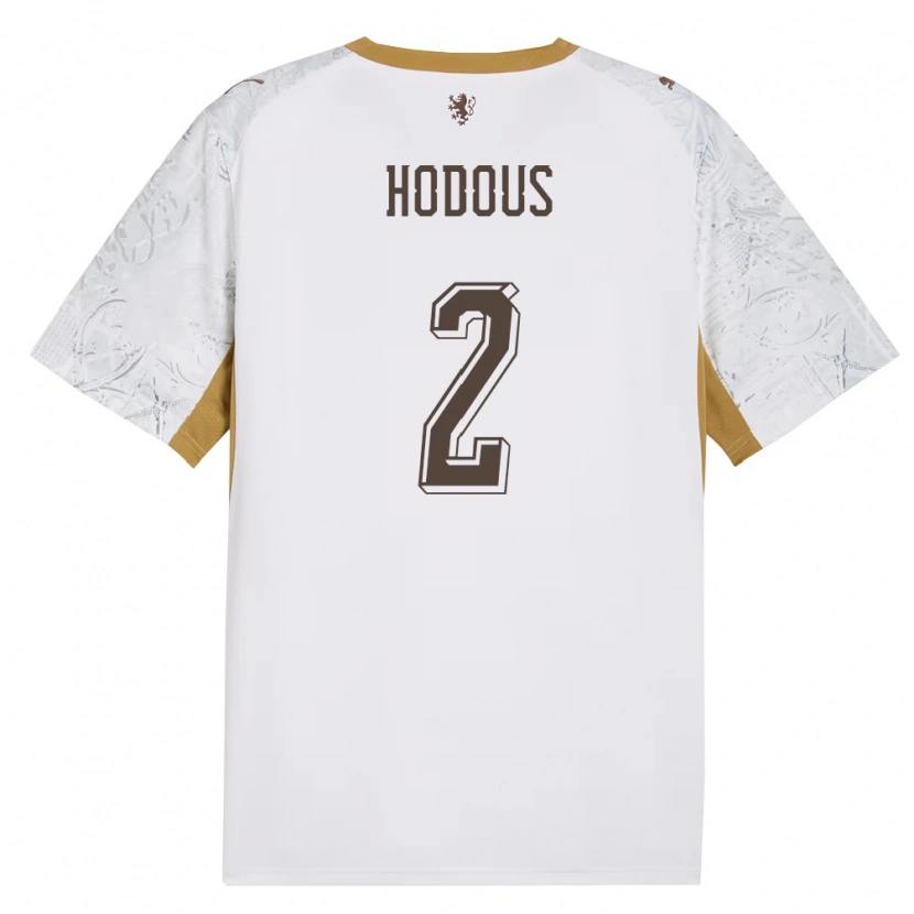 Danxen Hombre Camiseta Chequia Petr Hodous #2 Marfil Oro Gris 2ª Equipación 26-28 La Camisa México