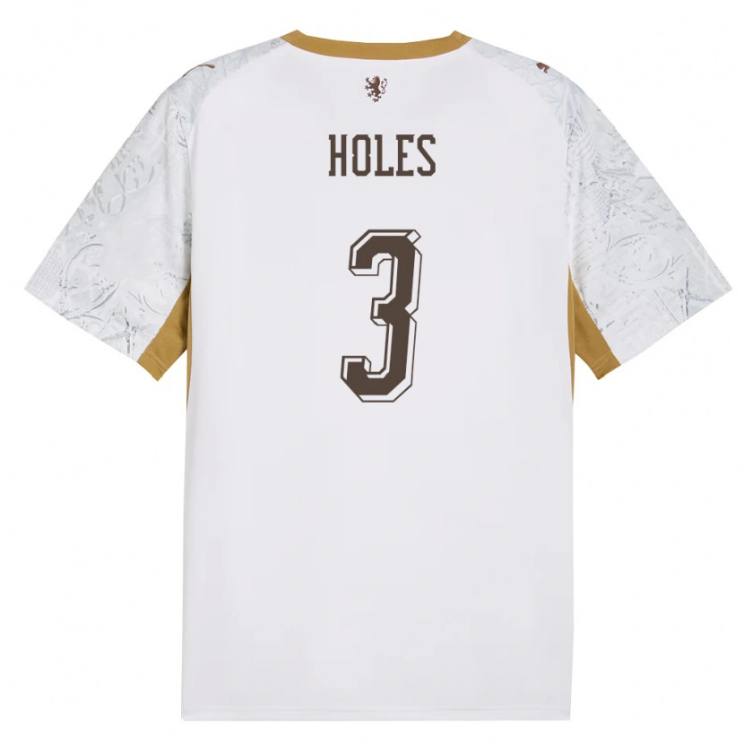 Danxen Hombre Camiseta Chequia Tomas Holes #3 Marfil Oro Gris 2ª Equipación 26-28 La Camisa México