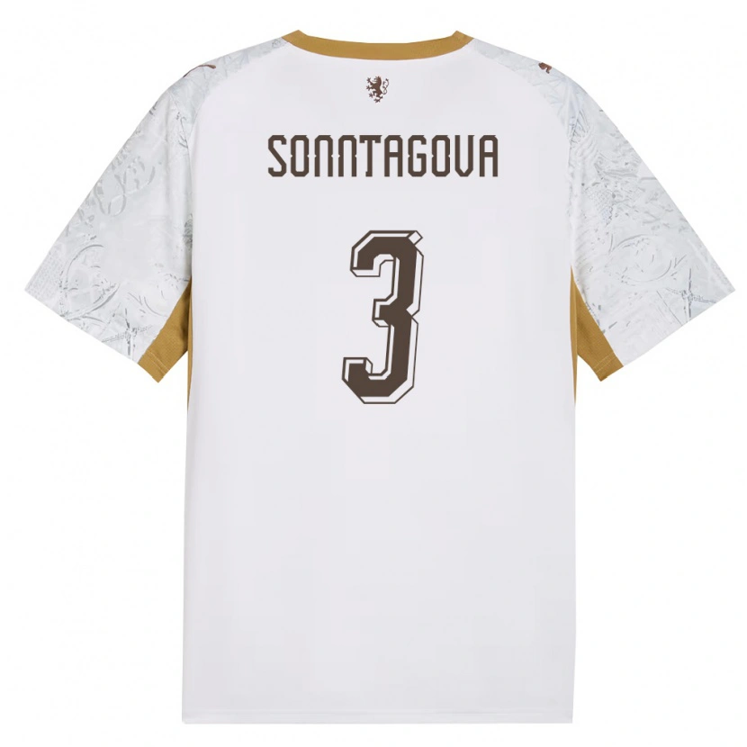 Danxen Hombre Camiseta Chequia Eliška Sonntagová #3 Marfil Oro Gris 2ª Equipación 26-28 La Camisa México