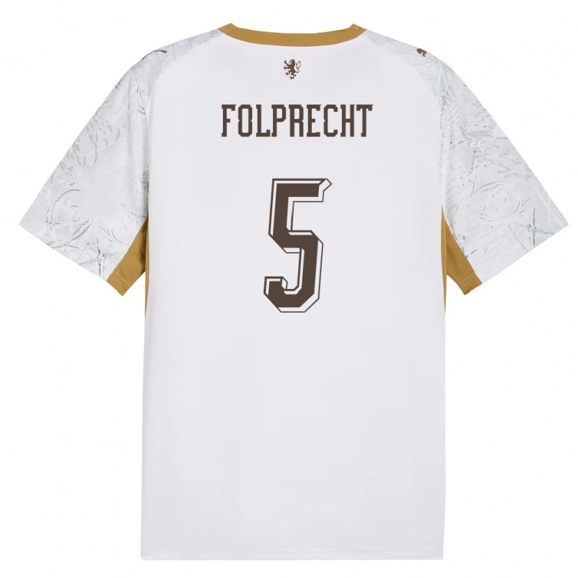 Danxen Hombre Camiseta Chequia Michal Folprecht #5 Marfil Oro Gris 2ª Equipación 26-28 La Camisa México