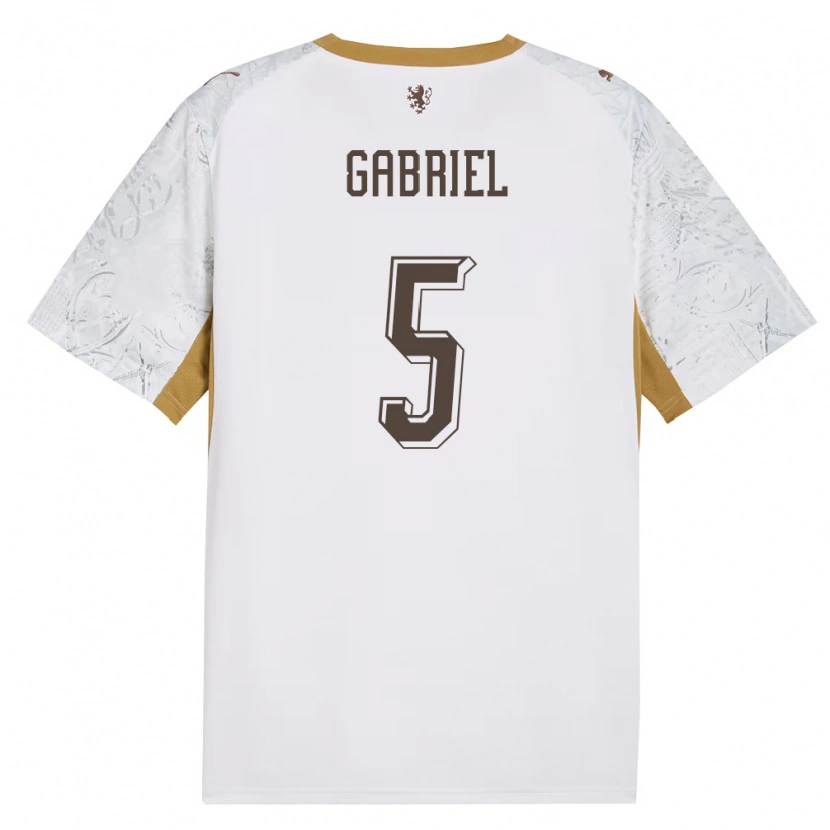 Danxen Hombre Camiseta Chequia Adam Gabriel #5 Marfil Oro Gris 2ª Equipación 26-28 La Camisa México
