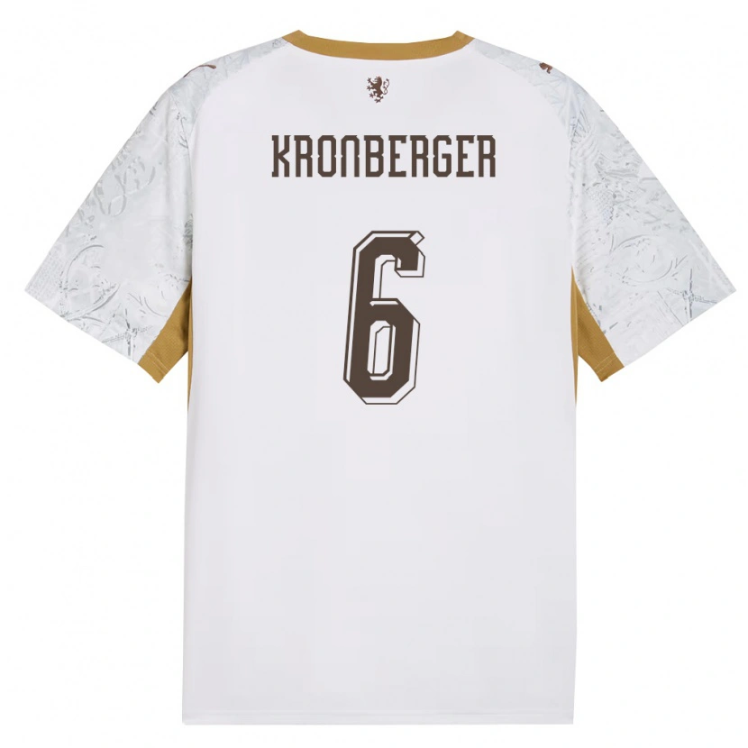 Danxen Hombre Camiseta Chequia Fabian Kronberger #6 Marfil Oro Gris 2ª Equipación 26-28 La Camisa México