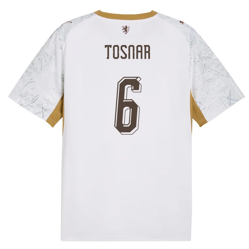 Danxen Hombre Camiseta Chequia Jakub Tosnar #6 Marfil Oro Gris 2ª Equipación 26-28 La Camisa México