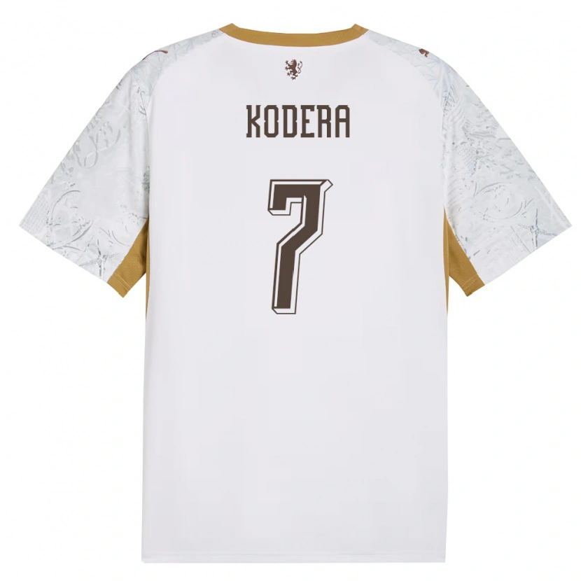 Danxen Hombre Camiseta Chequia Matyas Kodera #7 Marfil Oro Gris 2ª Equipación 26-28 La Camisa México