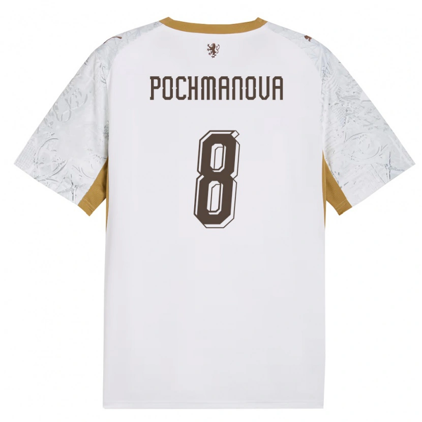 Danxen Hombre Camiseta Chequia Aneta Pochmanová #8 Marfil Oro Gris 2ª Equipación 26-28 La Camisa México
