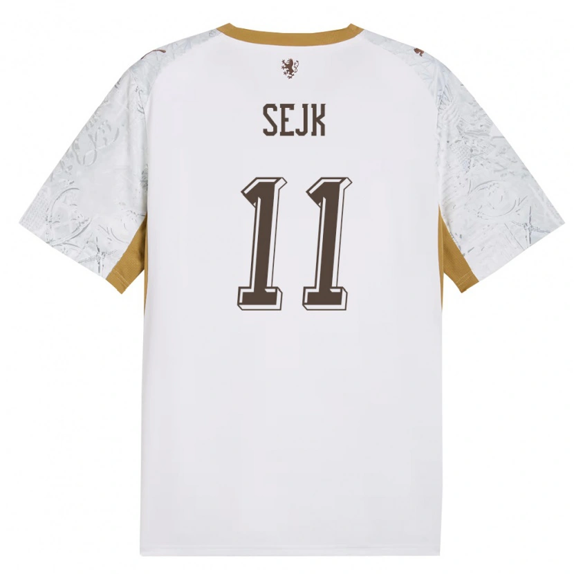 Danxen Hombre Camiseta Chequia Vaclav Sejk #11 Marfil Oro Gris 2ª Equipación 26-28 La Camisa México