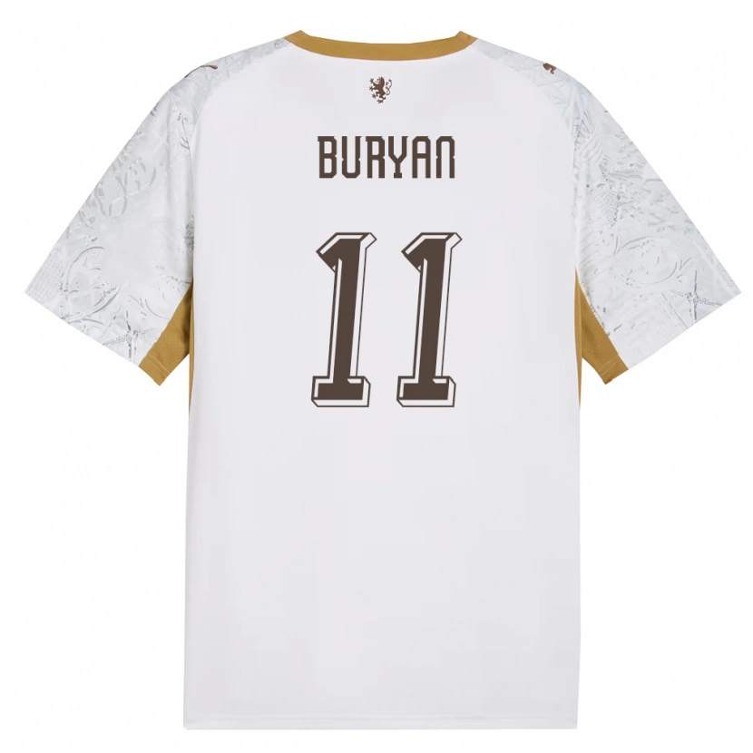 Danxen Hombre Camiseta Chequia Jan Buryan #11 Marfil Oro Gris 2ª Equipación 26-28 La Camisa México