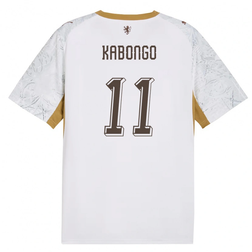 Danxen Hombre Camiseta Chequia Christophe Kabongo #11 Marfil Oro Gris 2ª Equipación 26-28 La Camisa México