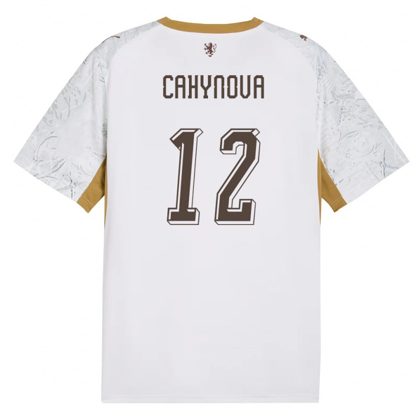 Danxen Hombre Camiseta Chequia Klára Cahynová #12 Marfil Oro Gris 2ª Equipación 26-28 La Camisa México